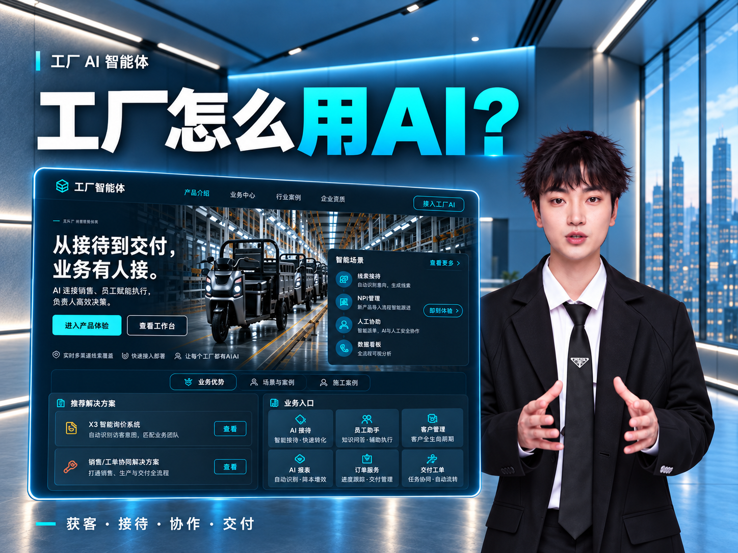 三轮车工厂智能体宣传画面